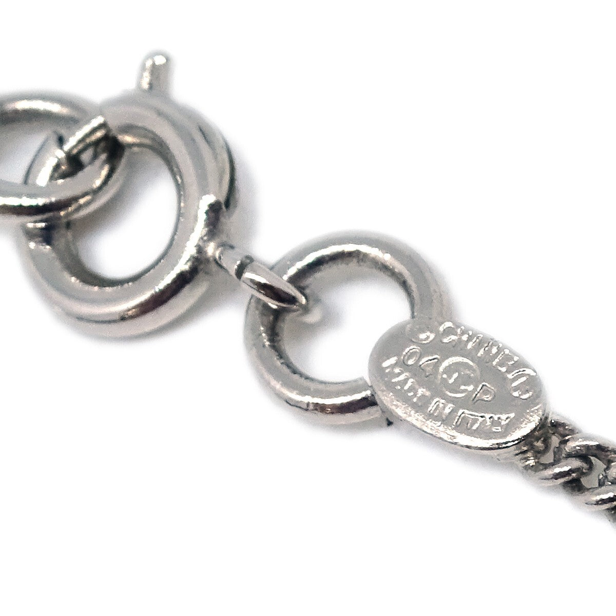 Chanel Cc And Heart Pendant Necklace Metal Silver Silver_Plated Necklace Jewelry (Pre-Owned)