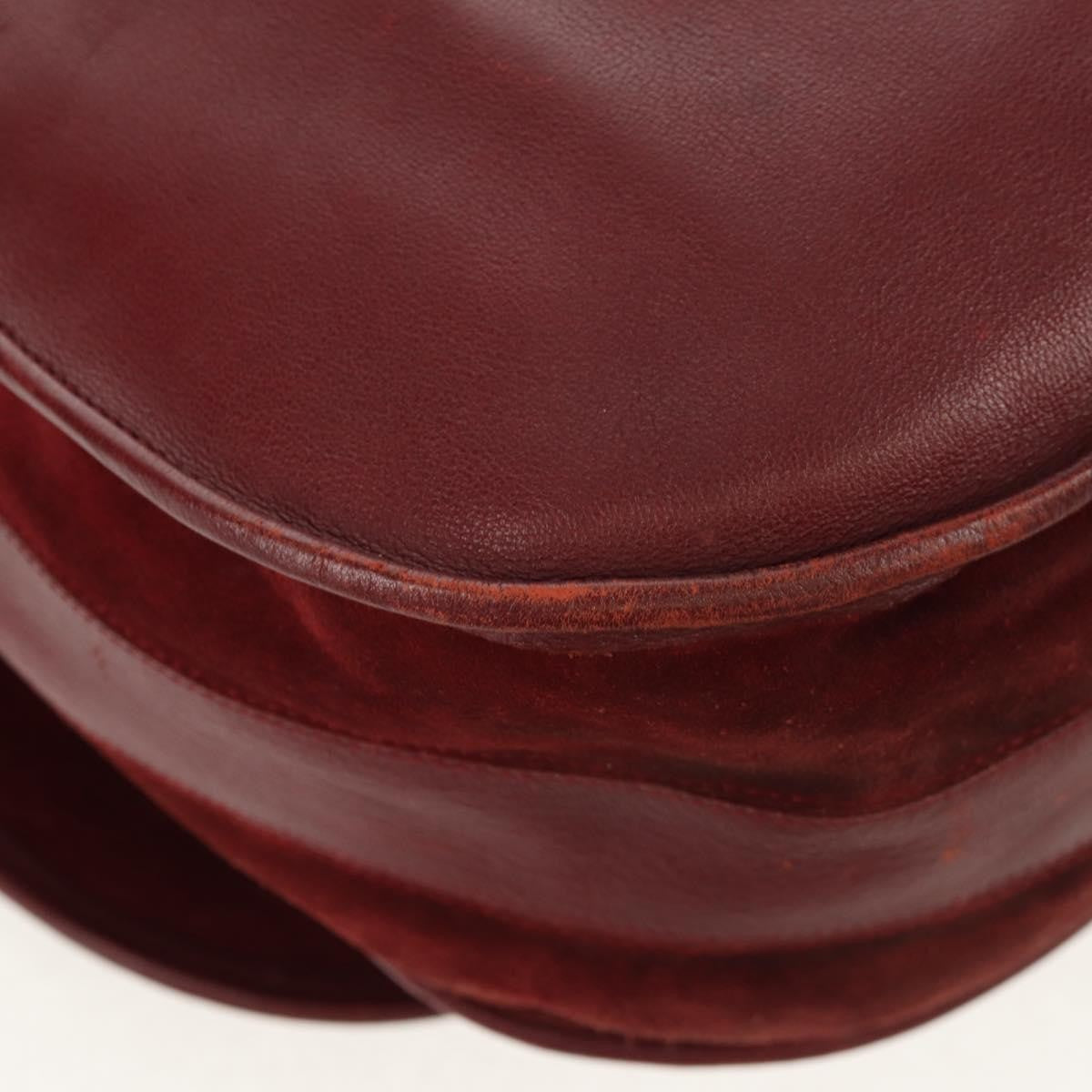 Cartier Must De Cartier Shoulder Bag Leather Burgundy Leather Shoulder Bag Bag (Pre-Owned)