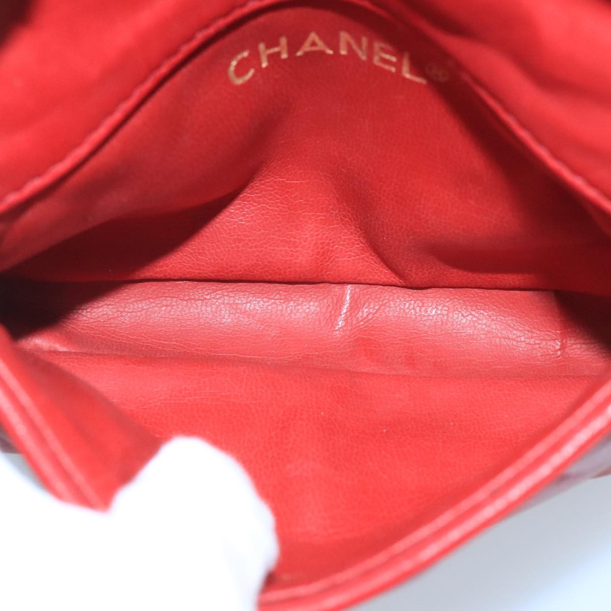 Chanel Vintage Cc Flap Waist Bag Quilted Leather Red Leather Clutche & Pouche Bag (Pre-Owned)
