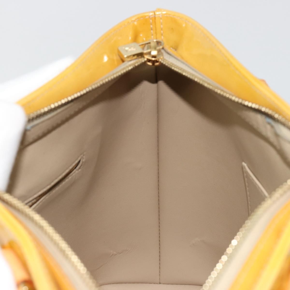 Louis Vuitton Houston Handbag Monogram Vernis Beige Patent_Leather Handbag (Pre-Owned)