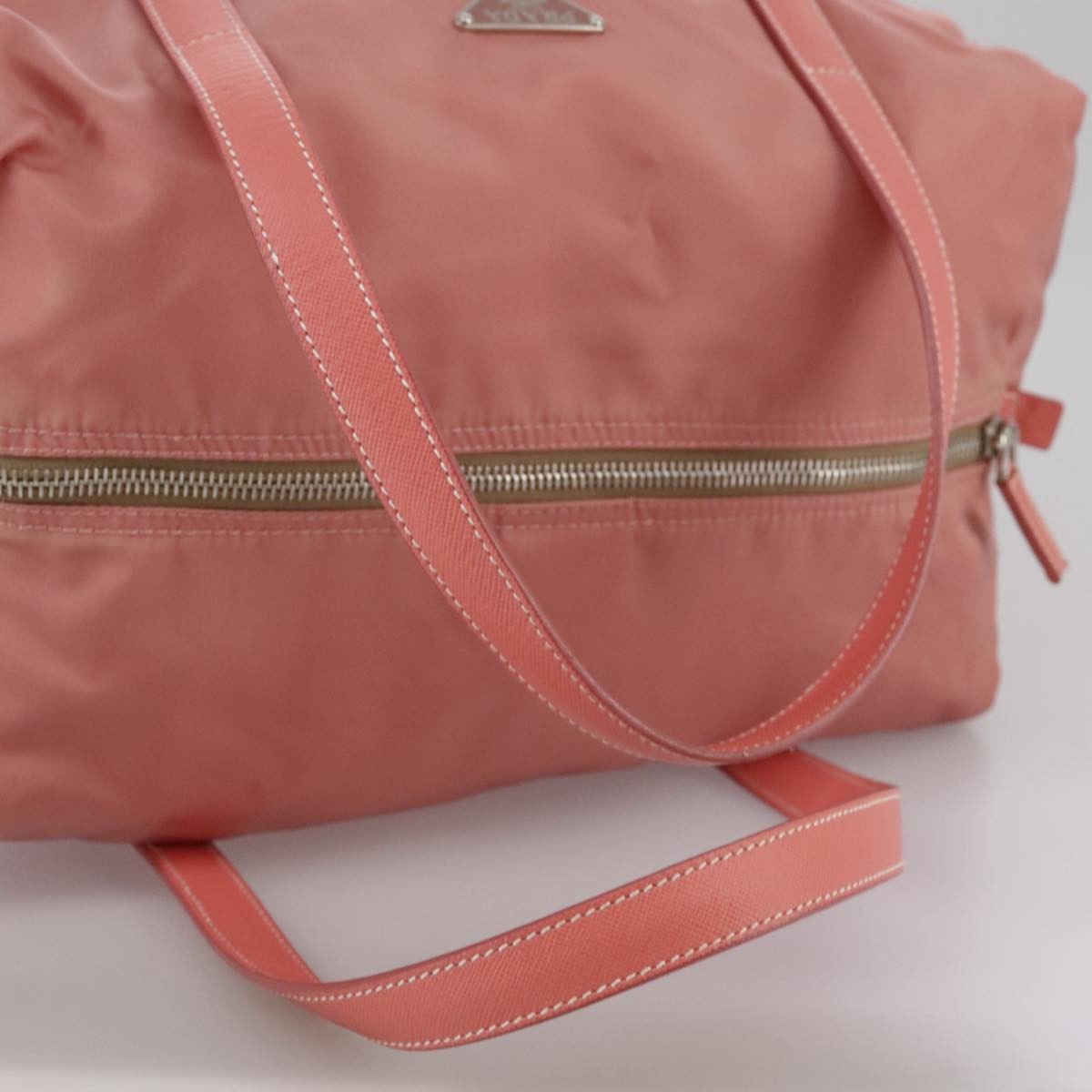 Prada Vintage Boston Bag Nylon Pink Nylon Travel Bag Bag (Pre-Owned)