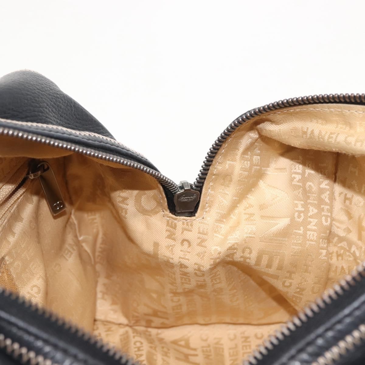 Chanel Cc Bowler Quilted Caviar Black Leather Handbag (Pre-Owned)