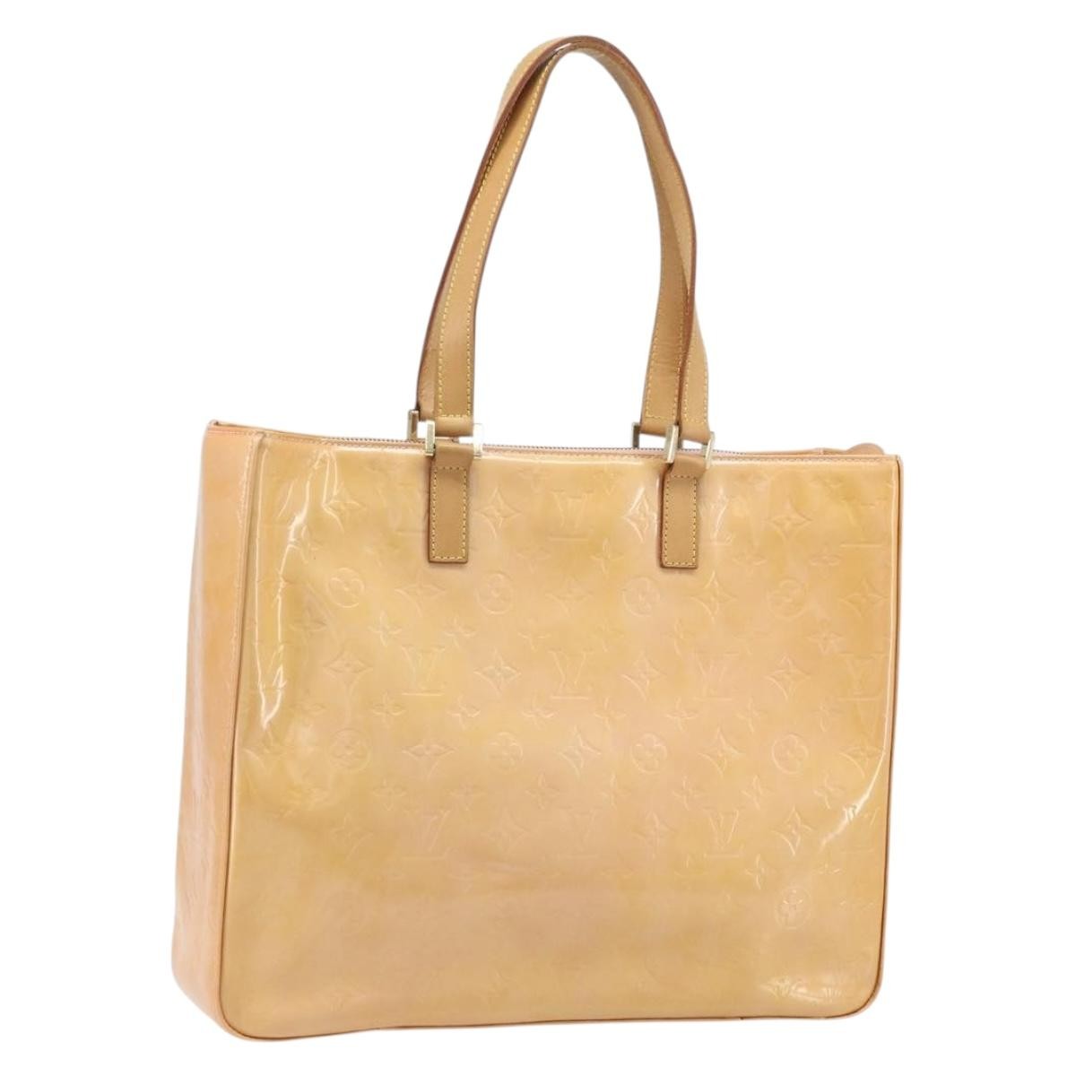 Louis Vuitton Columbus Handbag Monogram Vernis Beige Patent_Leather Tote Bag Bag (Pre-Owned)