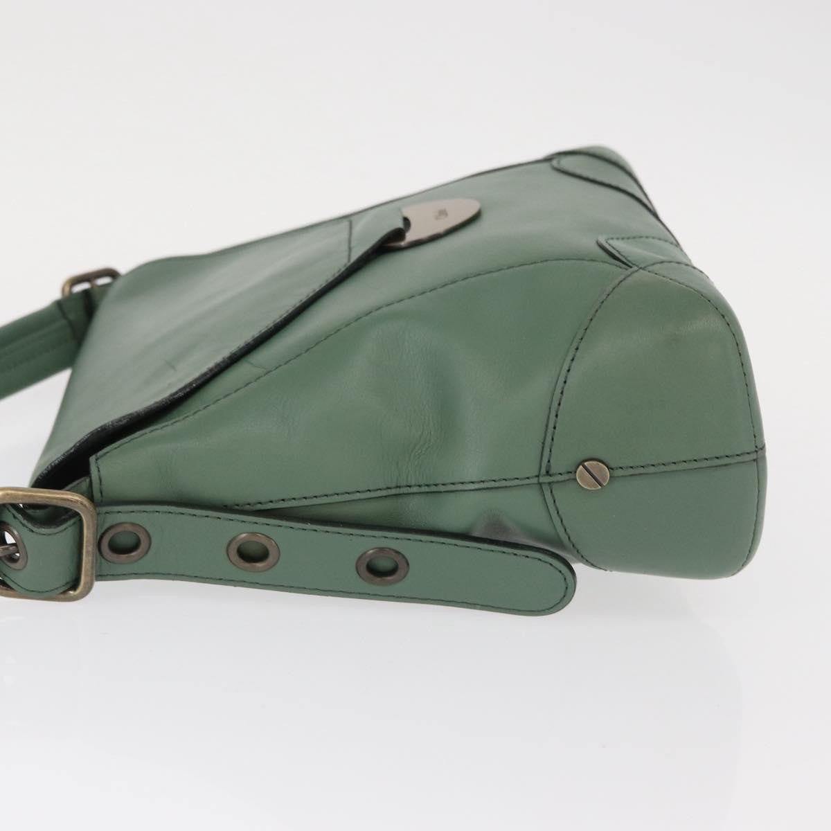 Chloe Vintage Flap Shoulder Bag Leather Green Leather Shoulder Bag Bag (Pre-Owned)