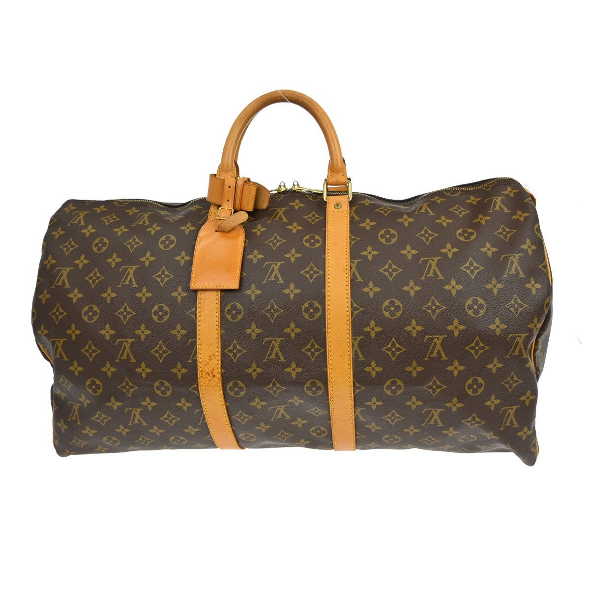 Louis Vuitton Keepall Bag Monogram Canvas Brown Canvas Travel Bag Bag (Pre-Owned)