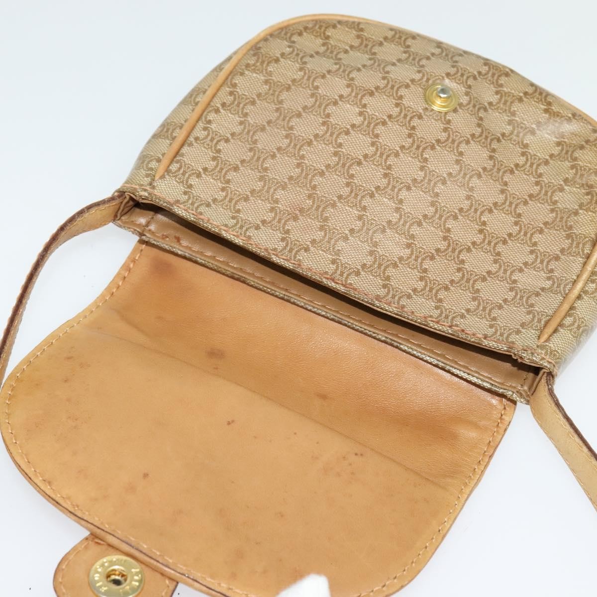 Celine Vintage Macadam Shoulder Bag Macadam Canva  Vinyl Beige Pvc Bag (Pre-Owned)