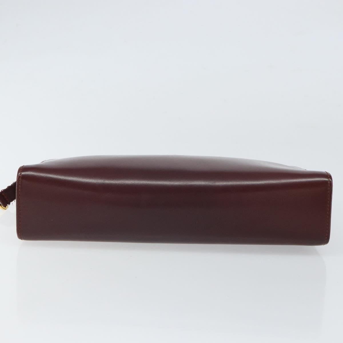 Cartier Must De Cartier Clutch Bag Leather Burgundy Leather Clutche & Pouche Bag (Pre-Owned)