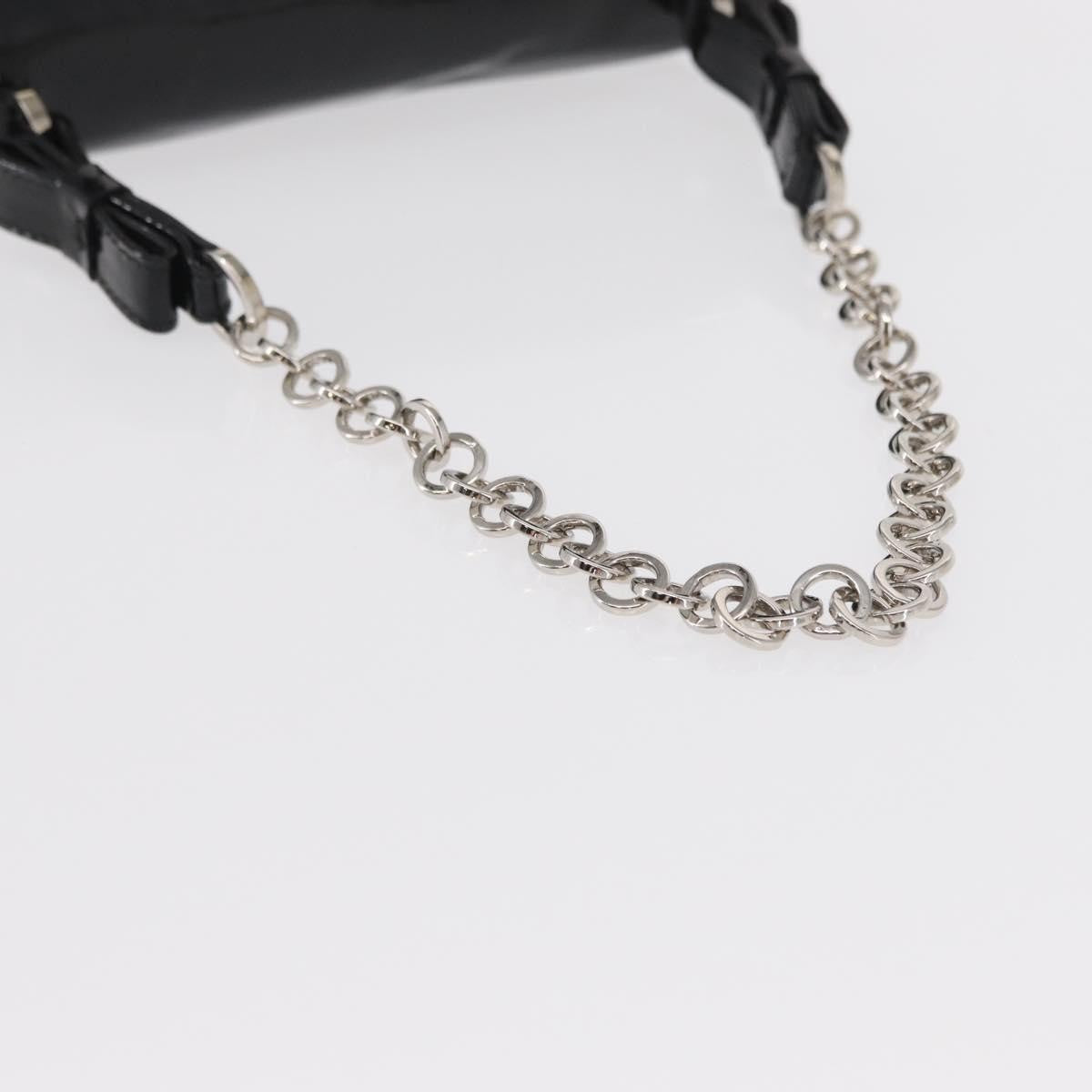 Salvatore Ferragamo Gancini Chain Shoulder Bag Patent Leather Black Patent_Leather Shoulder Bag Bag (Pre-Owned)