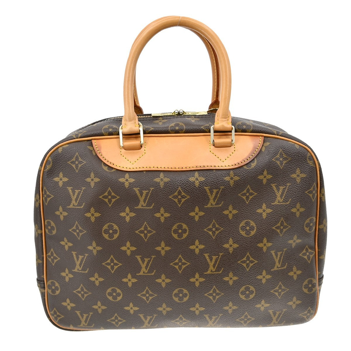 Louis Vuitton Deauville Handbag Monogram Canvas Brown Canvas Handbag (Pre-Owned)