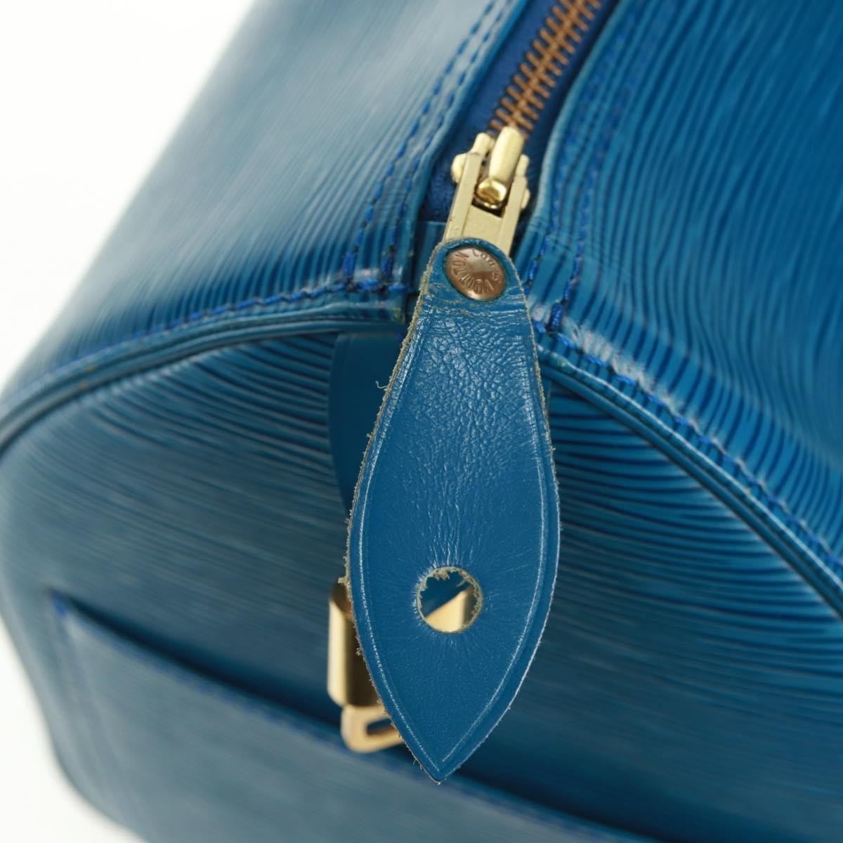 Louis Vuitton Speedy Handbag Epi Leather Blue Leather Handbag (Pre-Owned)