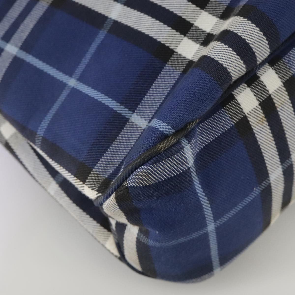 Burberry Nova Check Tote Canvas Check Pattern Blue Canvas Tote Bag Bag (Pre-Owned)