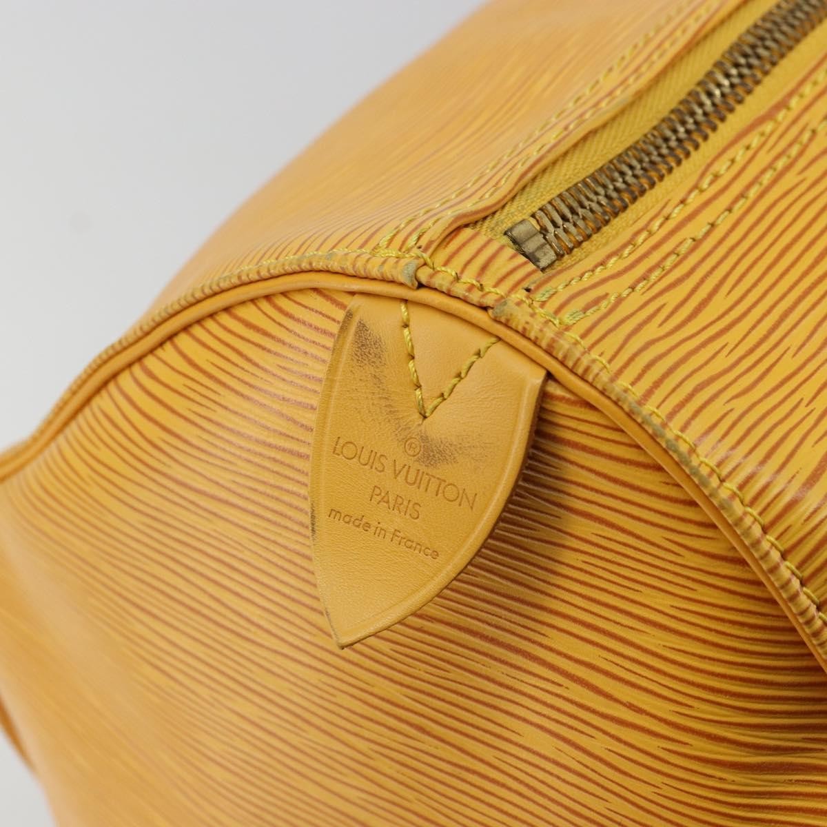 Louis Vuitton Keepall Bag Epi Leather Yellow Leather Travel Bag Bag (Pre-Owned)