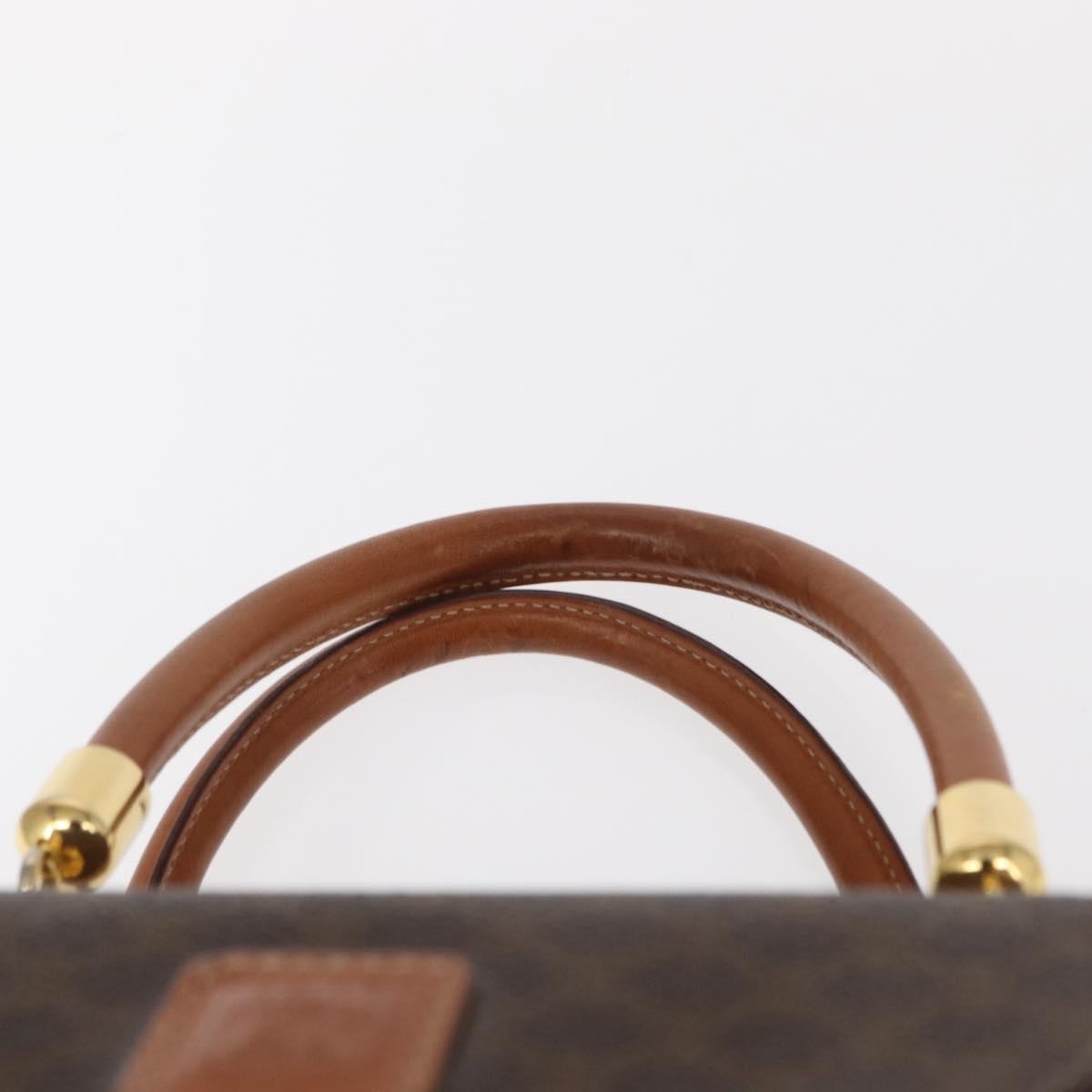 Celine Vintage Macadam Handbag Canvas And Leather Brown Canvas Handbag (Pre-Owned)