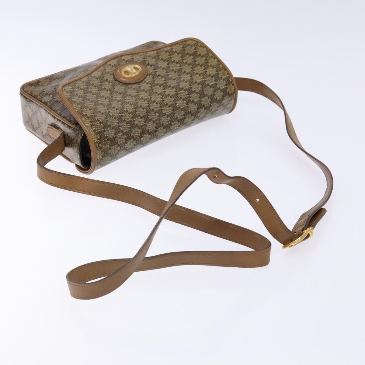 Celine Macadam Shoulder Bag Pvc Leather Beige Pvc Bag (Pre-Owned)