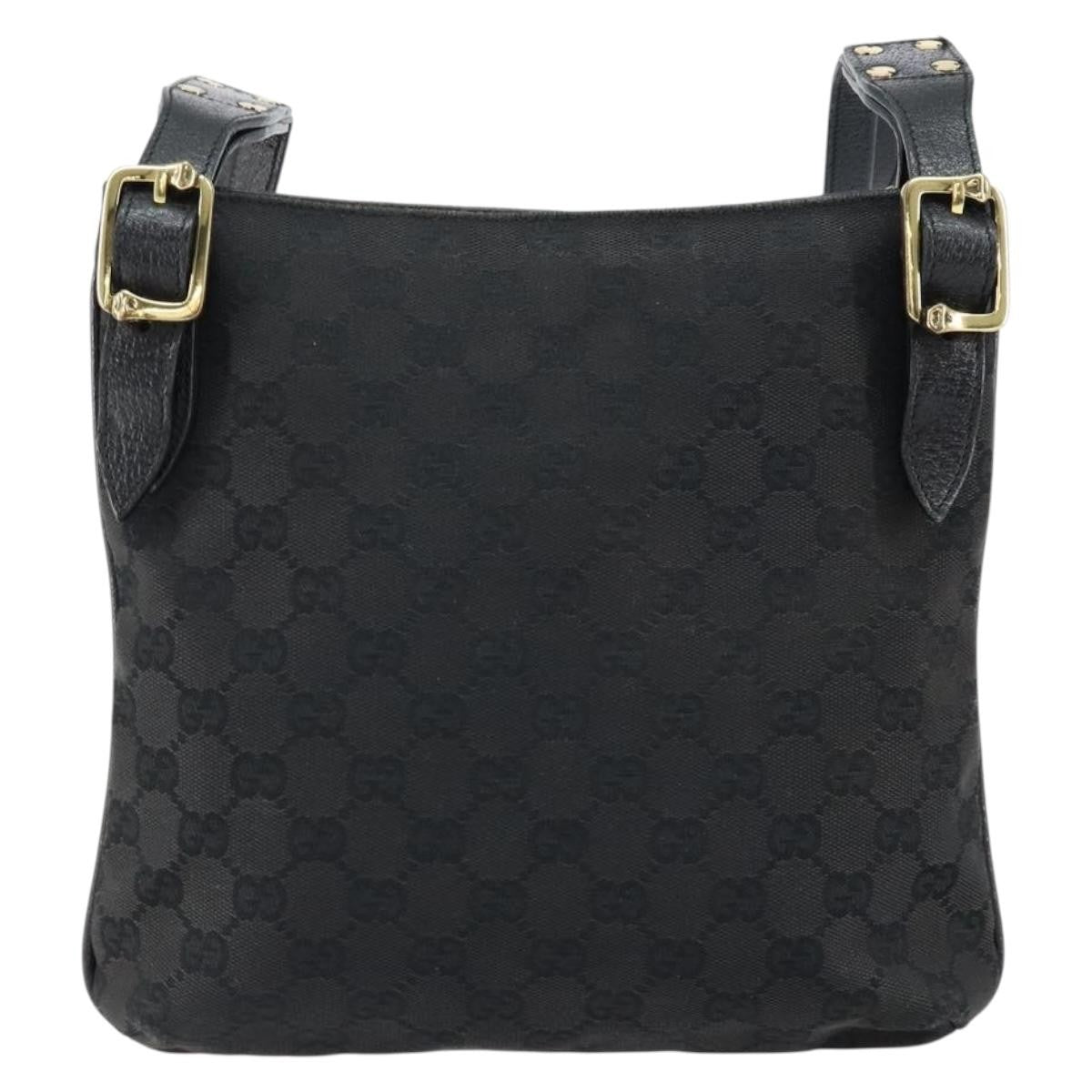 Gucci Vintage Shoulder Bag Monogram Canvas Black Canvas Shoulder Bag Bag (Pre-Owned)