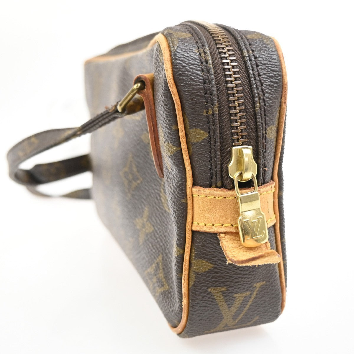 Louis Vuitton Pochette Marly Bandouliere Bag Monogram Canvas Brown Leather Shoulder Bag Bag (Pre-Owned)
