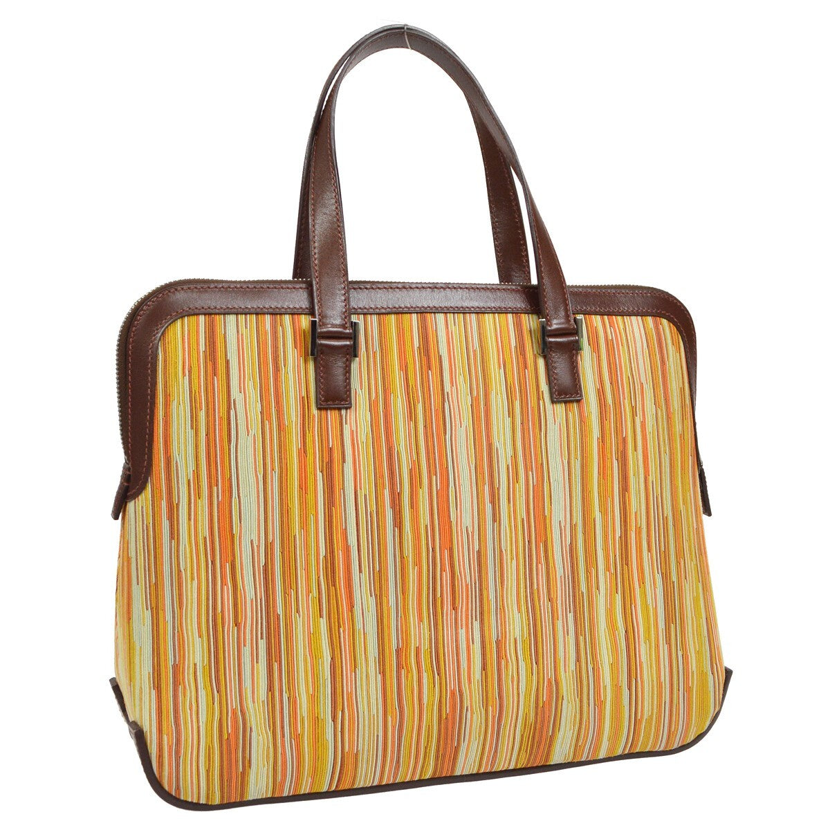 Hermes Escapada Handbag Vibrato Orange Leather Handbag (Pre-Owned)