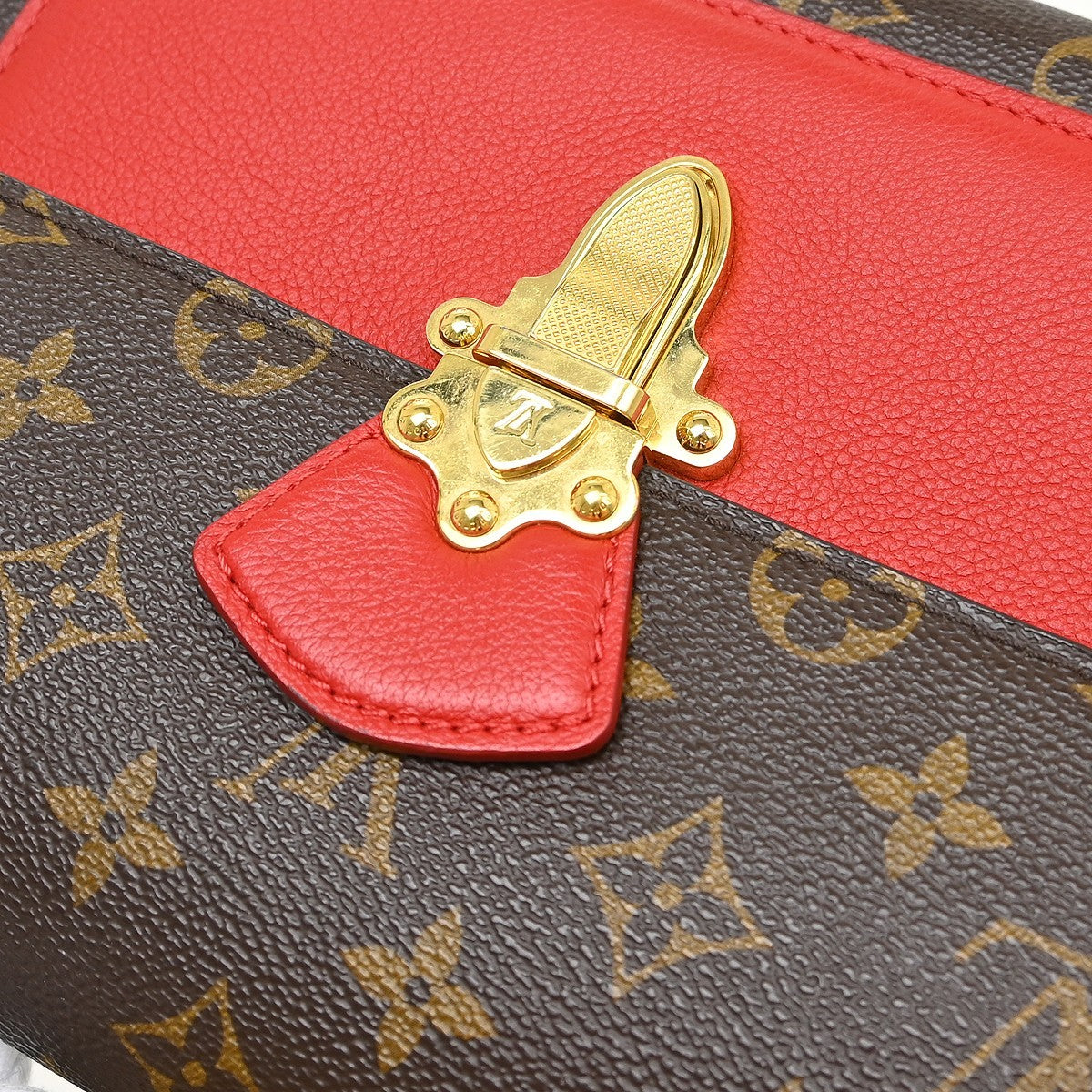 Louis Vuitton Victoire Handbag Monogram Canvas And Leather Brown Canvas Shoulder Bag Bag (Pre-Owned)