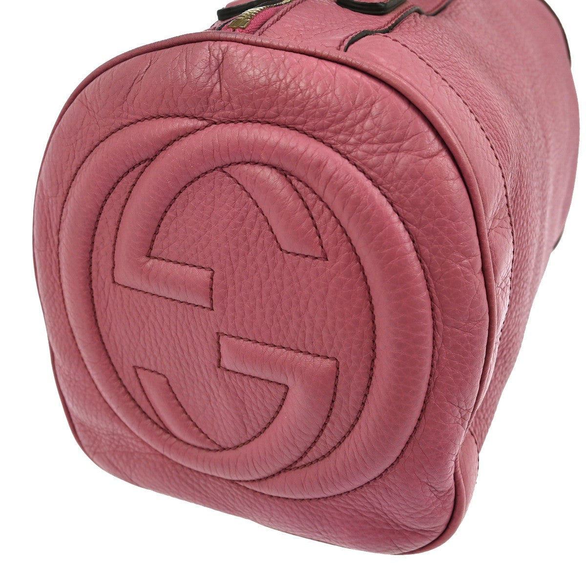 Gucci Soho Boston Bag Leather Pink Leather Handbag (Pre-Owned)