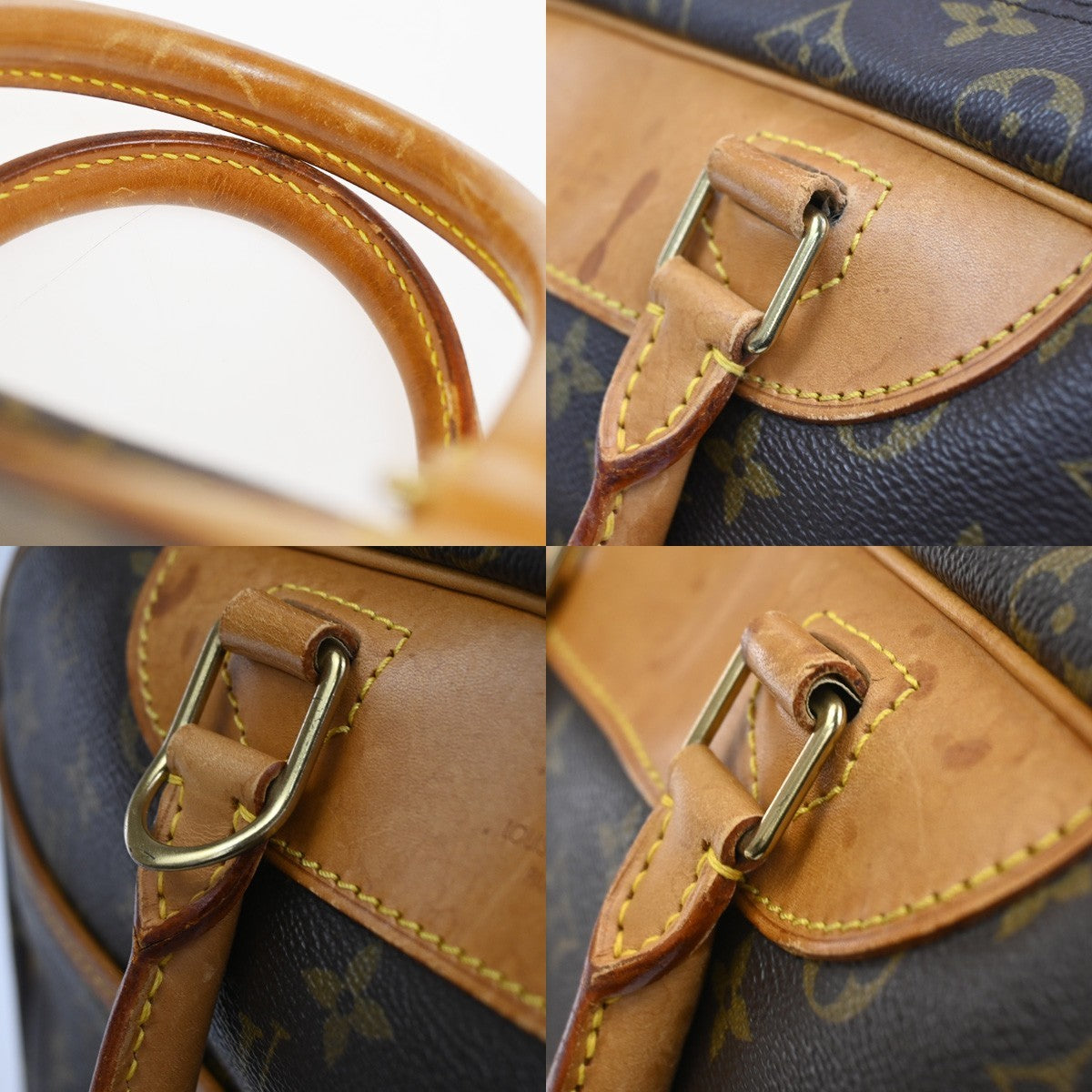 Louis Vuitton Deauville Handbag Monogram Canvas Brown Canvas Handbag (Pre-Owned)