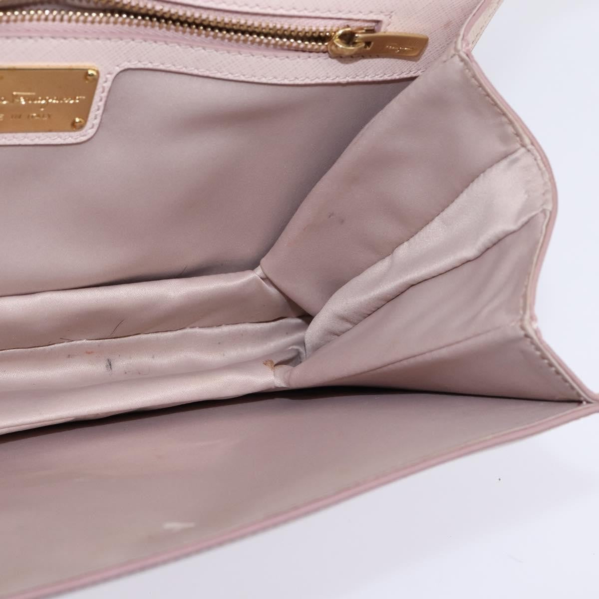 Salvatore Ferragamo Ginny Crossbody Bag Leather Pink Leather Shoulder Bag Bag (Pre-Owned)