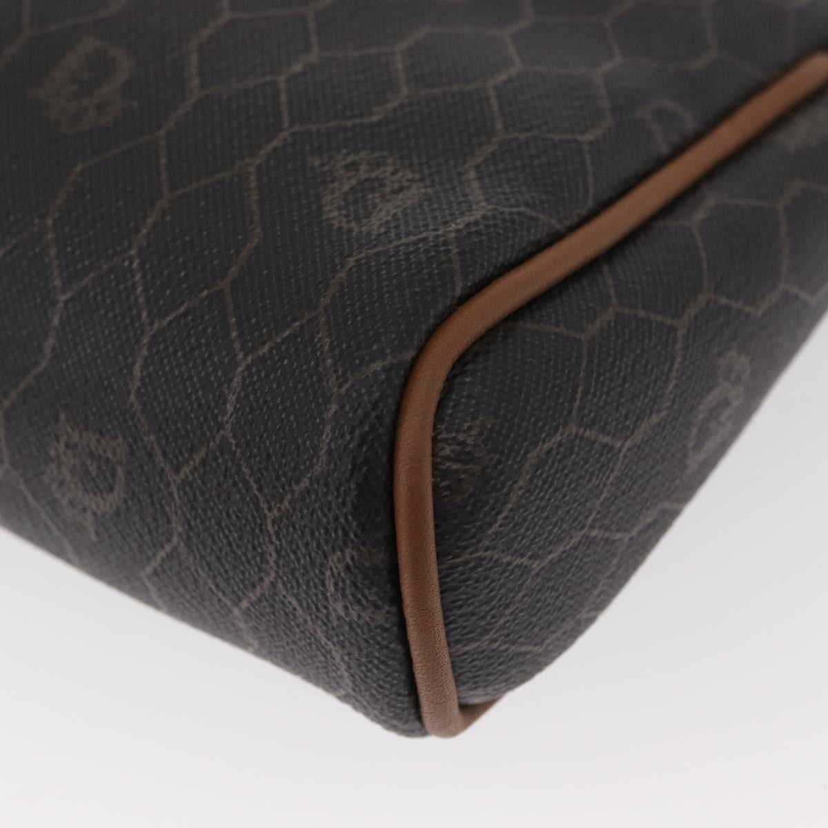 Christian Dior Vintage Honeycomb Zip Pouch Coated Canvas Black Pvc Clutche & Pouche Bag (Pre-Owned)