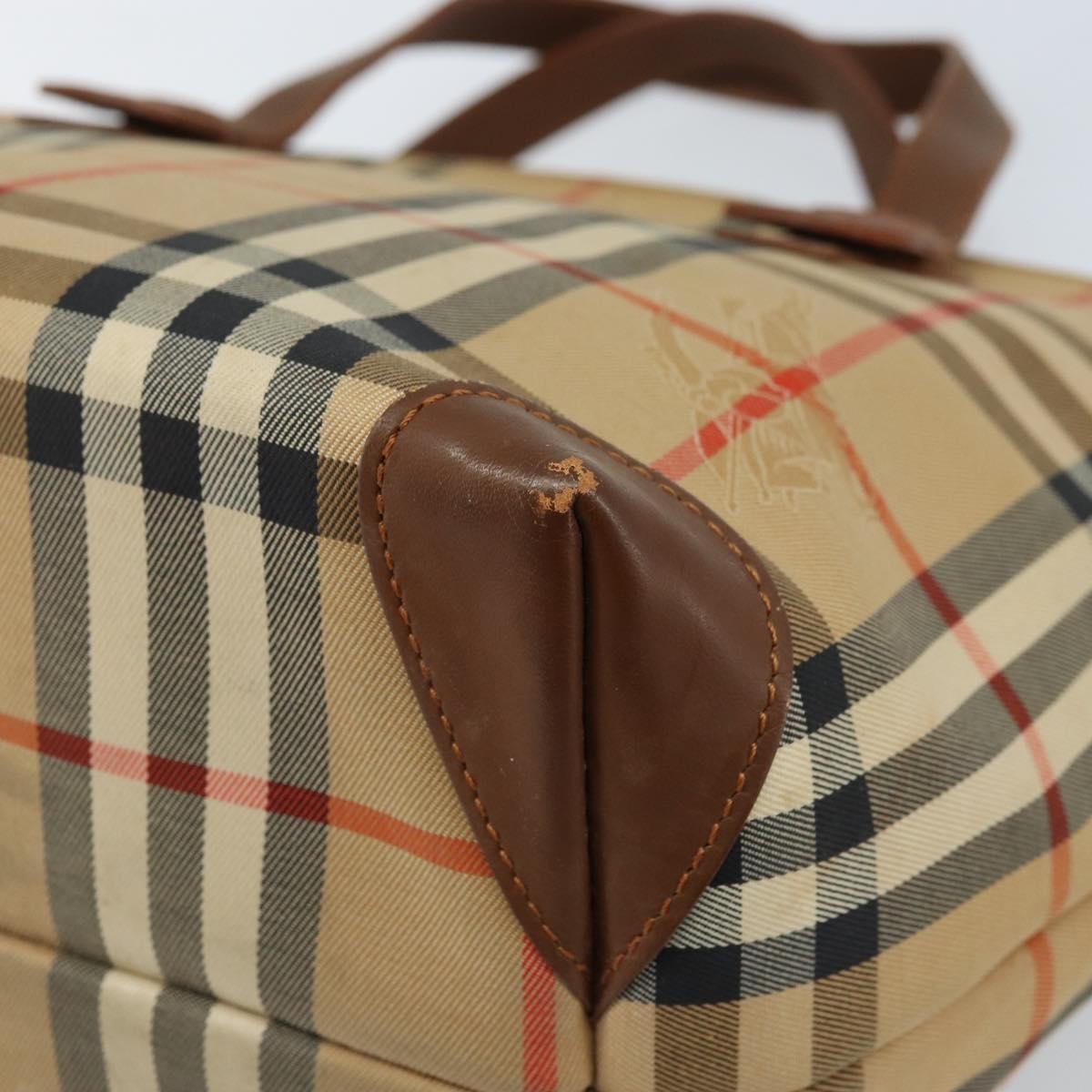 Burberry Nova Check Tote Canvas Check Pattern Beige Canvas Tote Bag Bag (Pre-Owned)