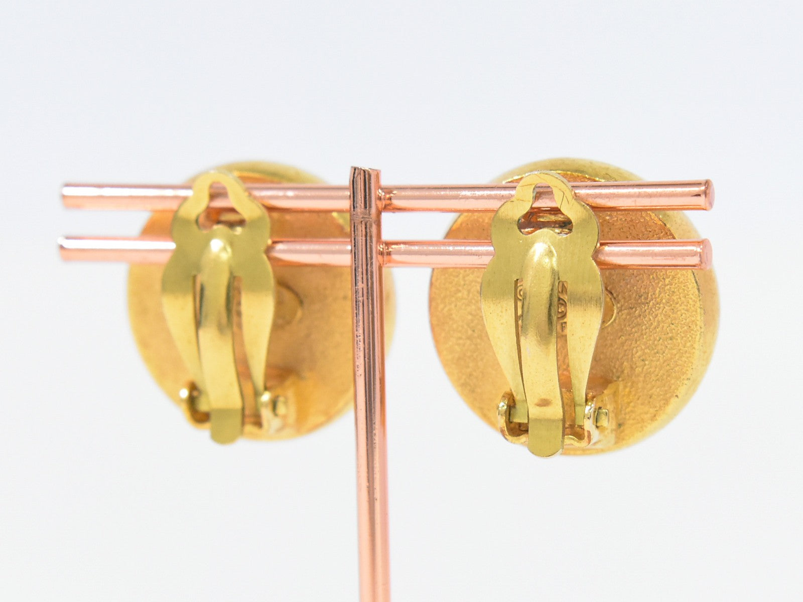 Chanel Cc Hoop Clip-On Earrings Crystal Embellished Metal Gold Gold_Plated Earrings Jewelry (Pre-Owned)