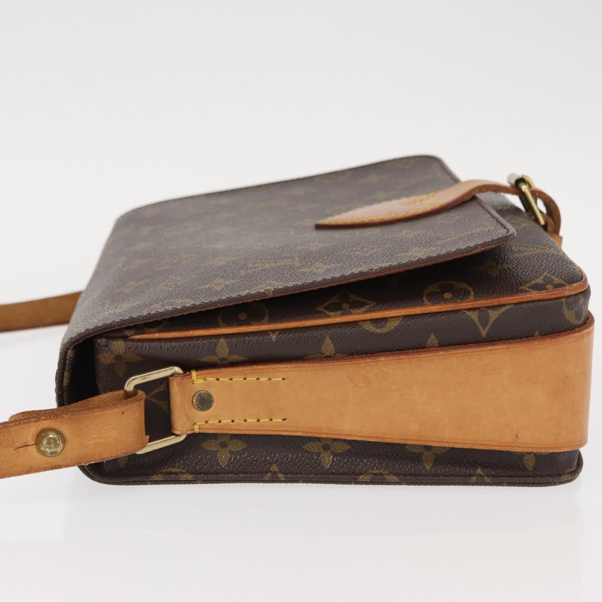 Louis Vuitton Cartouchiere Handbag Monogram Canvas Brown Canvas Shoulder Bag Bag (Pre-Owned)