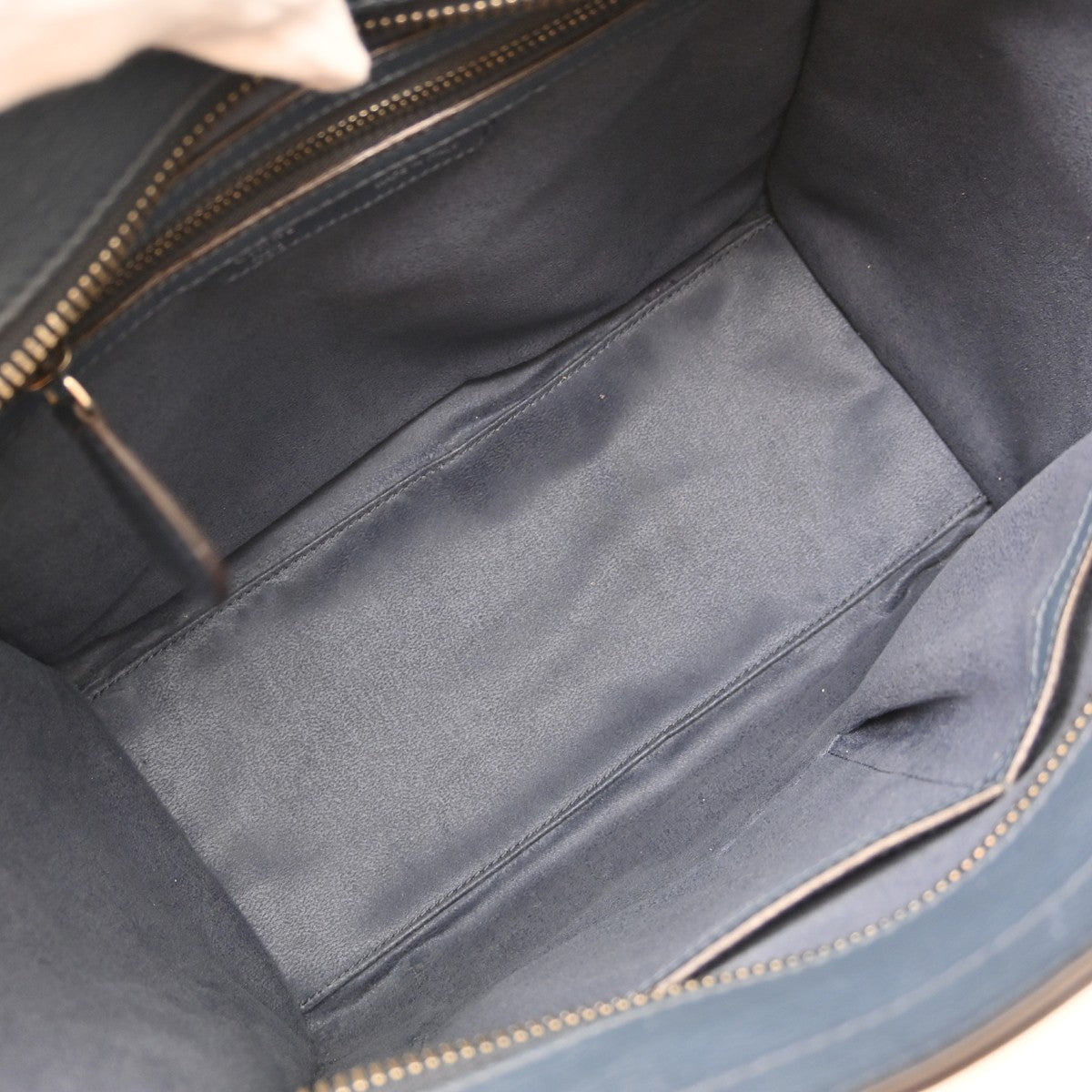 Celine Luggage Bag Smooth Leather Blue Leather Tote Bag Bag (Pre-Owned)