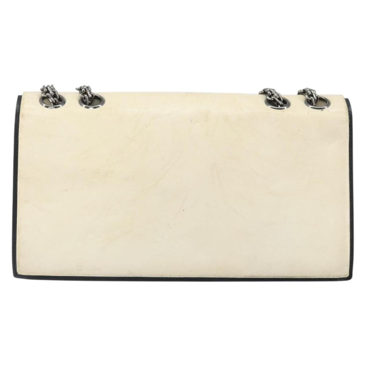 Chanel 2.55 Shoulder Bag Leather White Leather Shoulder Bag Bag (Pre-Owned)
