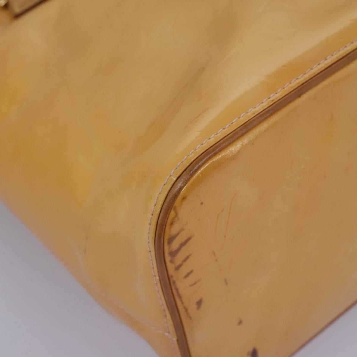 Louis Vuitton Houston Handbag Monogram Vernis Beige Patent_Leather Handbag (Pre-Owned)