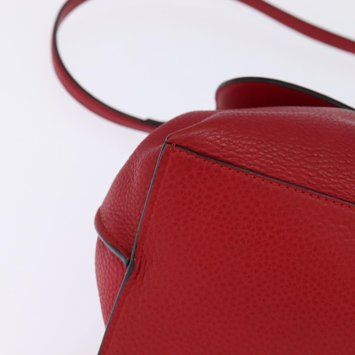 Gucci Bamboo Daily Top Handle Bag Leather Red Leather Bag (Pre-Owned)