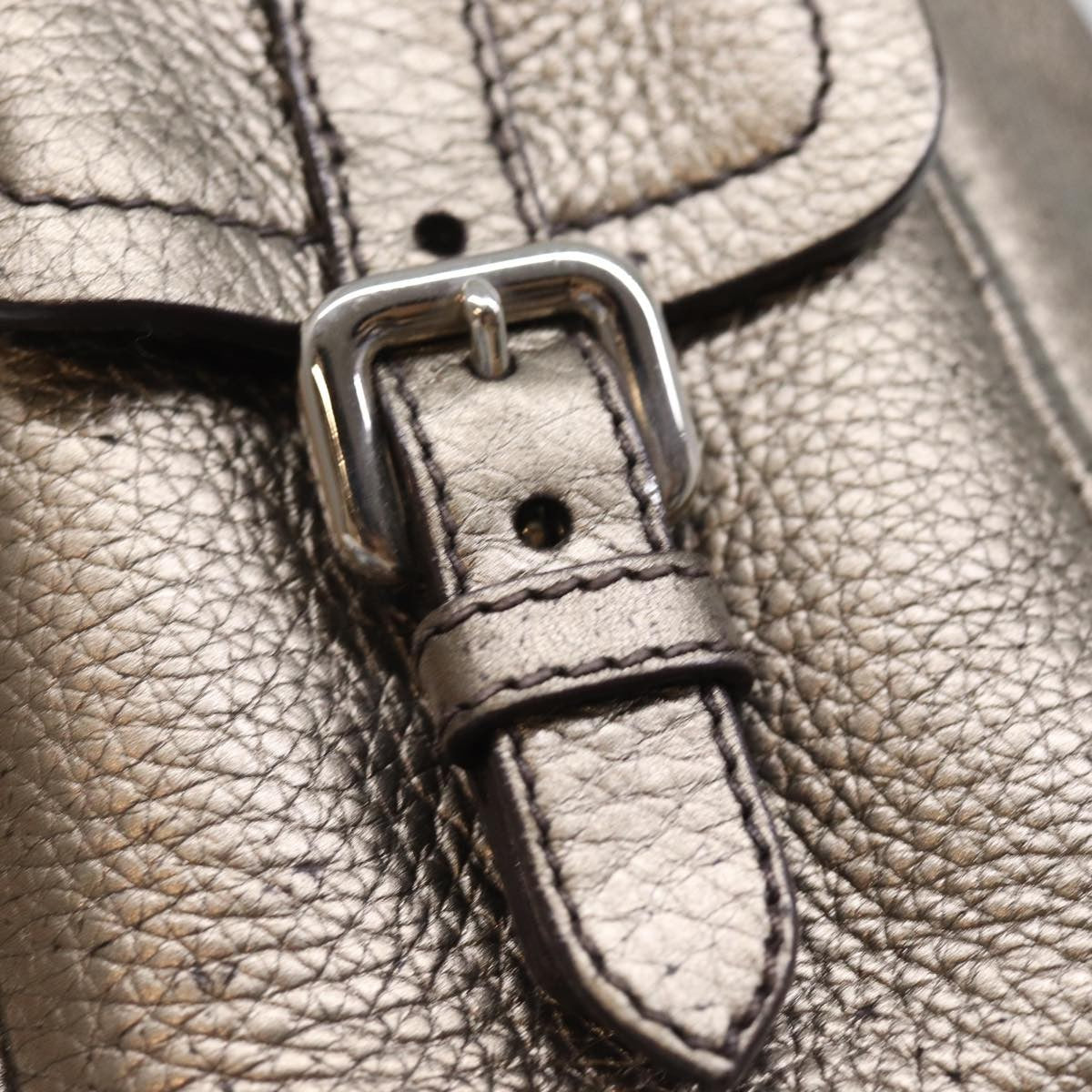 Prada Belted Hobo Vitello Daino Silver Leather Shoulder Bag Bag (Pre-Owned)