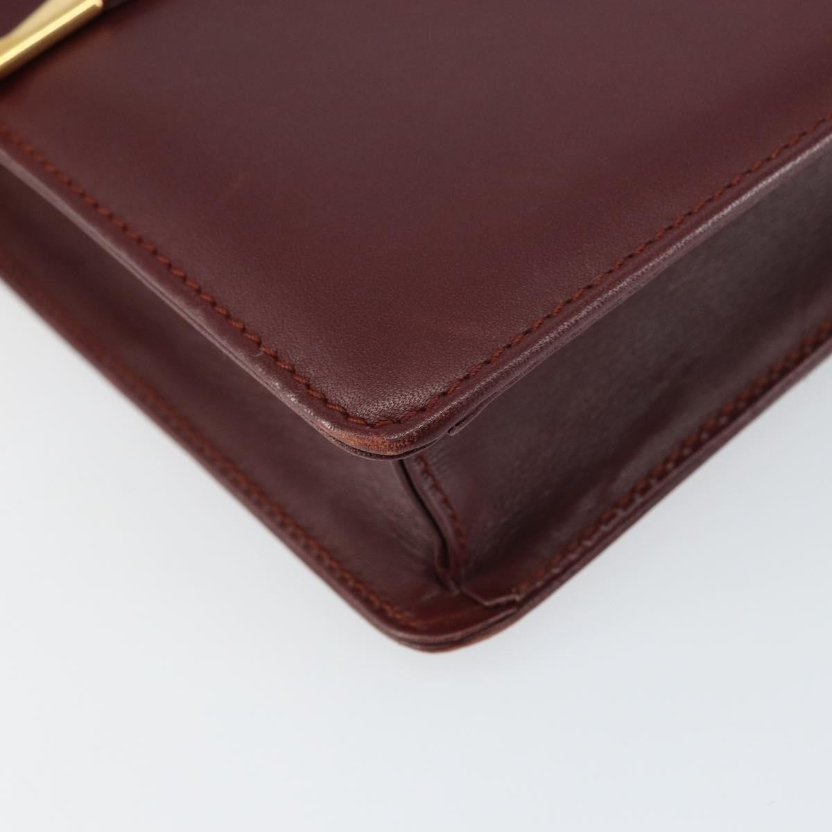 Cartier Must De Cartier Shoulder Bag Leather Burgundy Leather Shoulder Bag Bag (Pre-Owned)