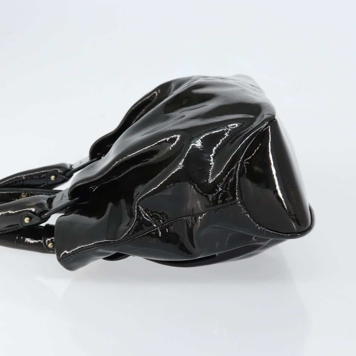Salvatore Ferragamo Vintage Tote Bag Patent Leather Black Patent_Leather Tote Bag Bag (Pre-Owned)