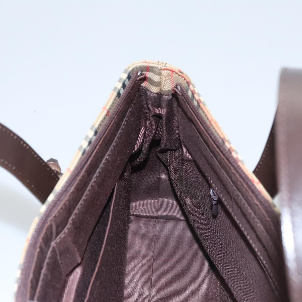 Burberry Nova Check Handbag Nova Check Canvas And Leather Beige Canvas Handbag (Pre-Owned)