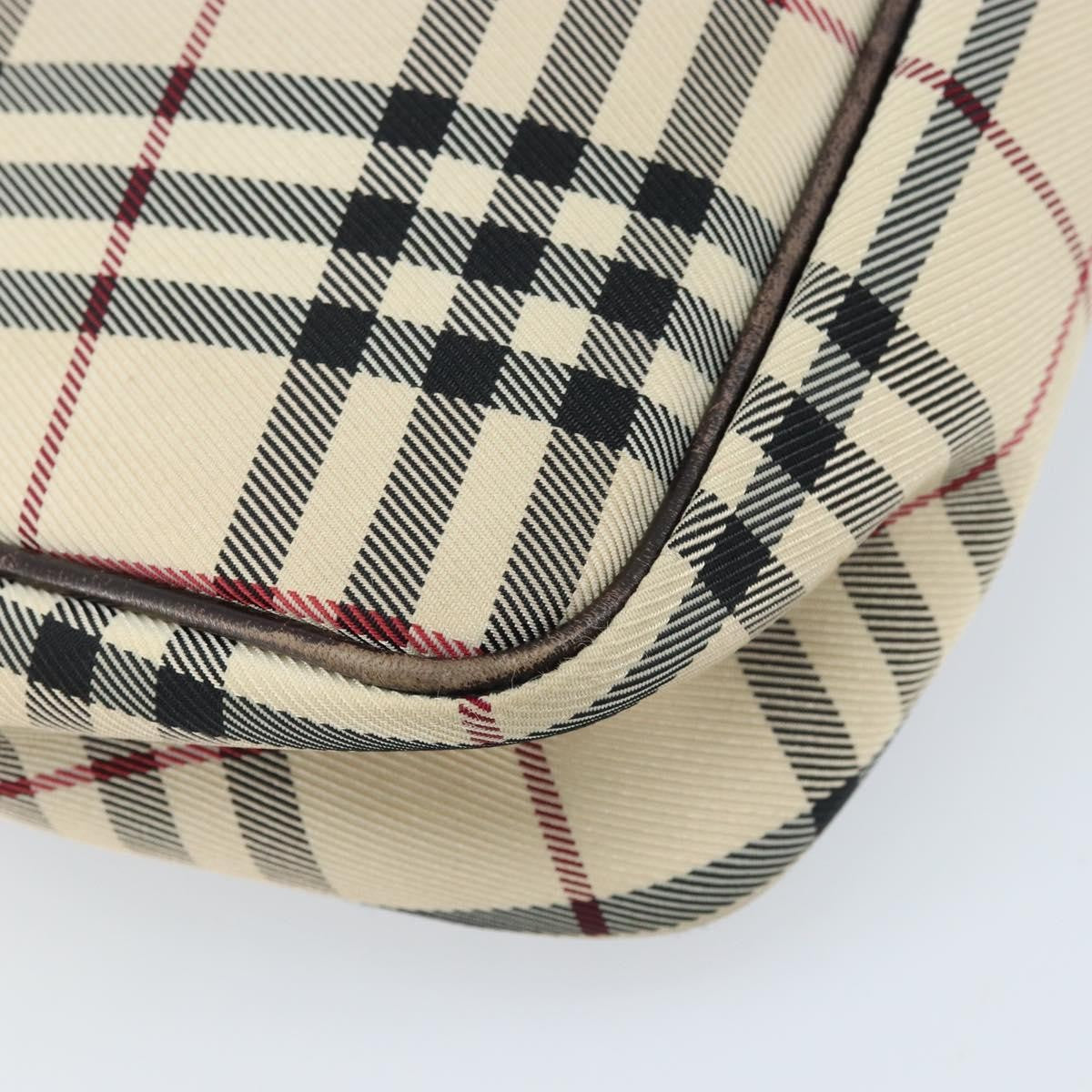 Burberry Nova Check Shoulder Bag Canvas And Leather Beige Canvas Shoulder Bag Bag (Pre-Owned)
