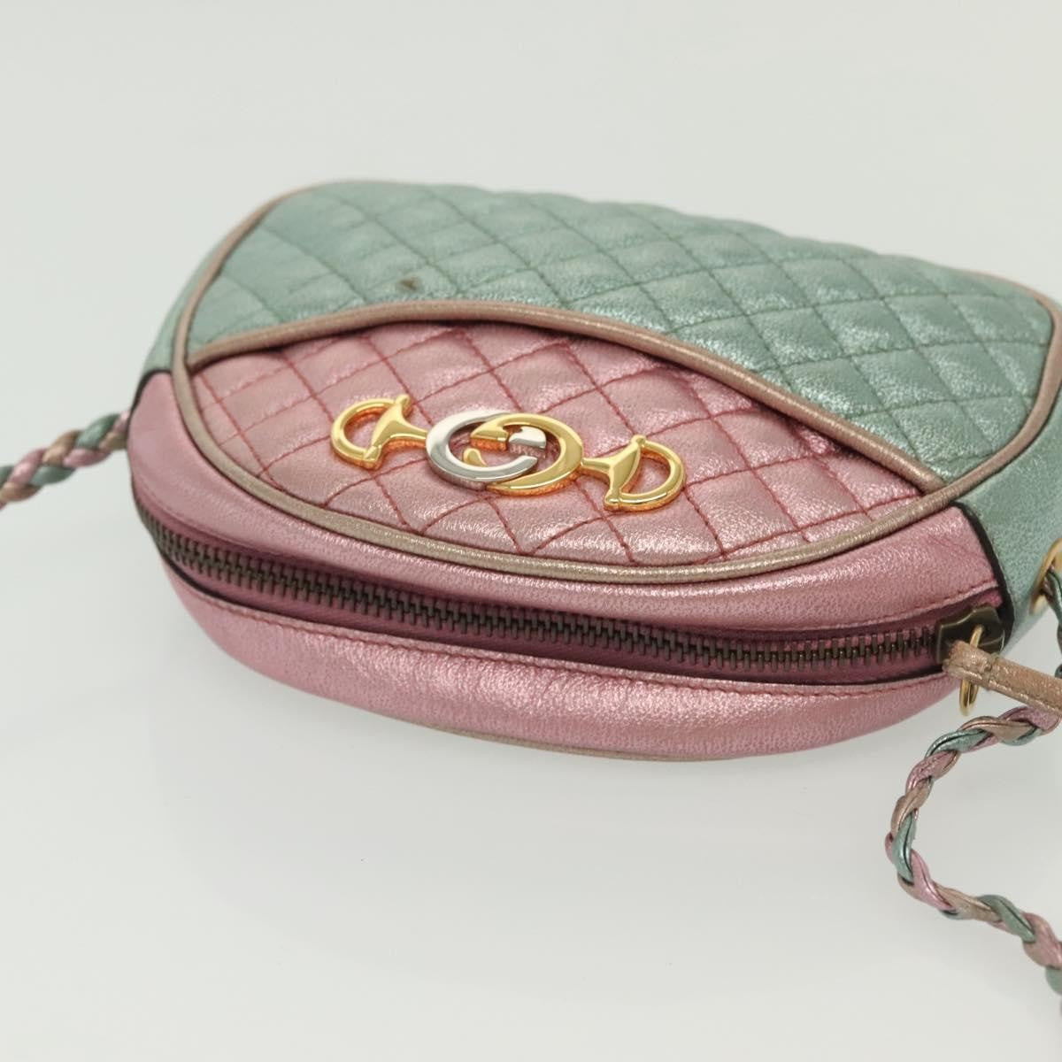 Gucci Trapuntata Camera Shoulder Bag Quilted Laminated Leather Multicolour Leather Shoulder Bag Bag (Pre-Owned)