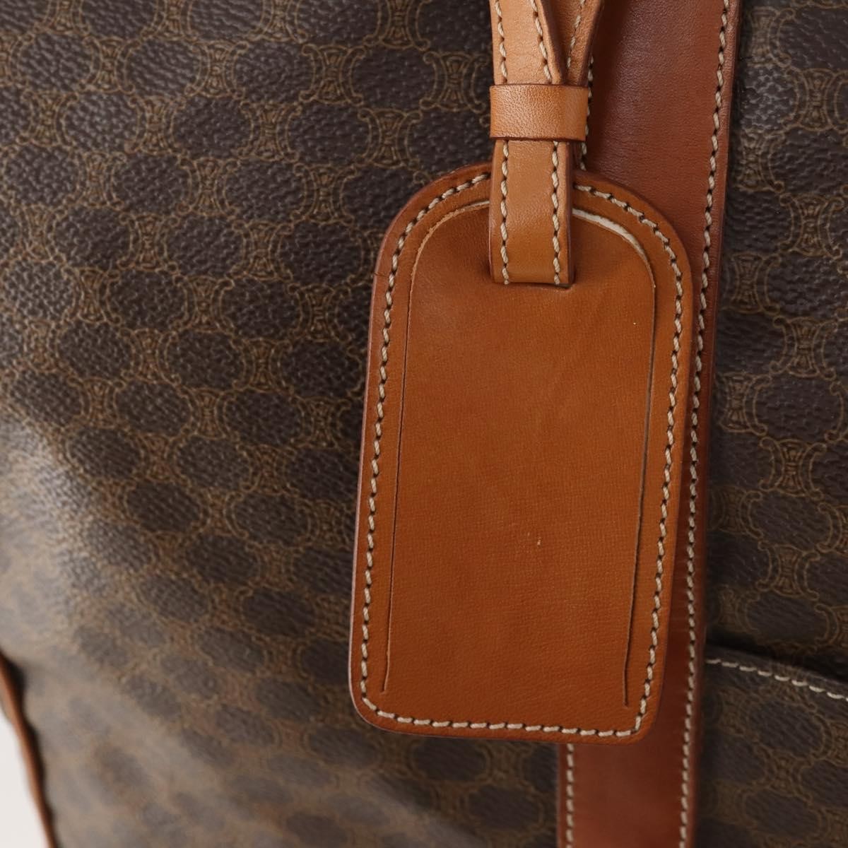 Celine Vintage Duffle Bag Canvas And Leather Brown Canvas Travel Bag Bag (Pre-Owned)