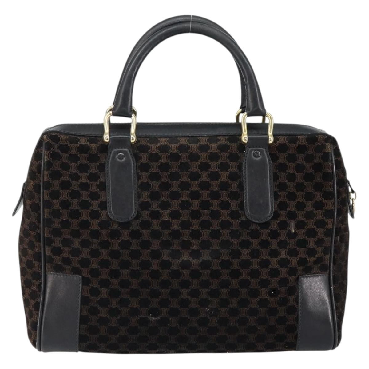 Celine Vintage Macadam Handbag C Macadam Suede Black Suede Handbag (Pre-Owned)