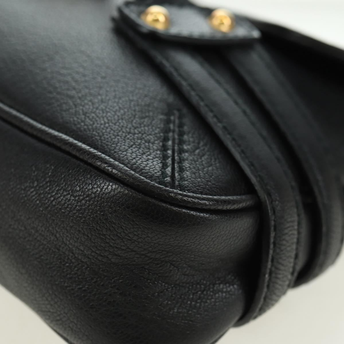 Gucci Horsebit Shoulder Bag Gg Canvas And Leather Black Leather Shoulder Bag Bag (Pre-Owned)