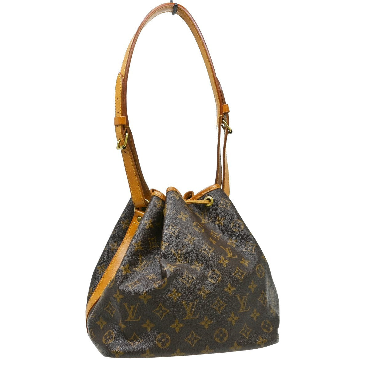 Louis Vuitton Petit Noe Handbag Monogram Canvas Brown Canvas Shoulder Bag Bag (Pre-Owned)