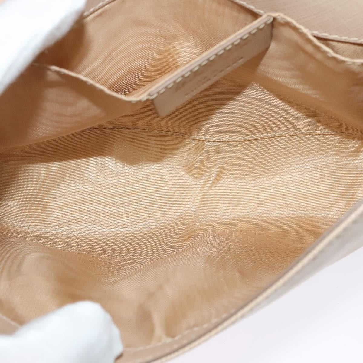 Salvatore Ferragamo Ginny Crossbody Bag Leather Beige Leather Shoulder Bag Bag (Pre-Owned)
