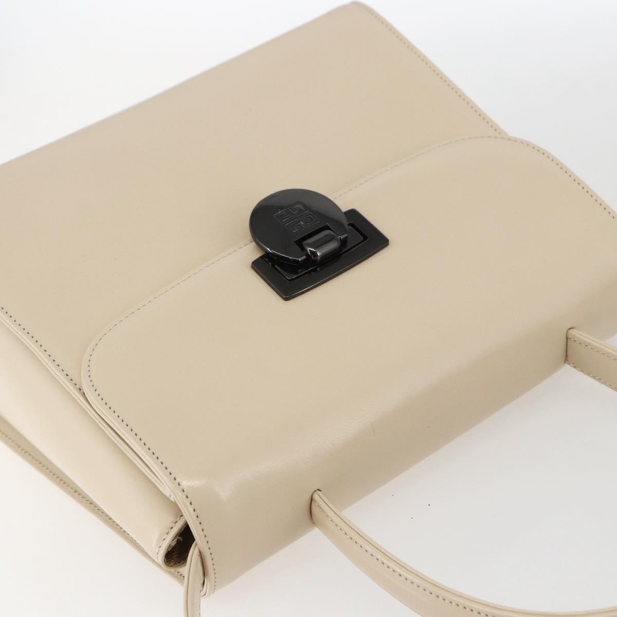 Givenchy Vintage 4G Handbag Leather Beige Leather Handbag (Pre-Owned)