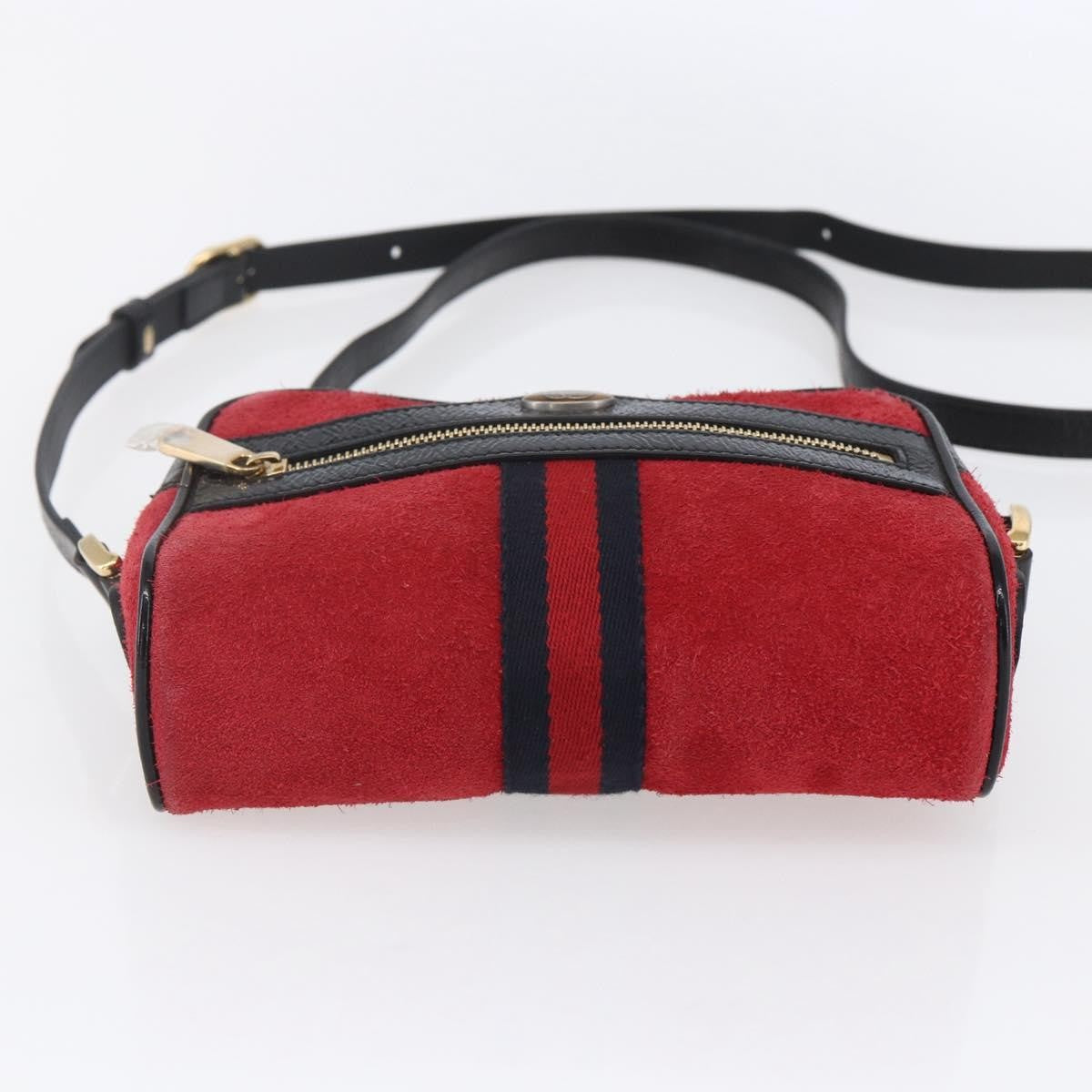 Gucci Ophidia Shoulder Bag Suede Red Suede Shoulder Bag Bag (Pre-Owned)