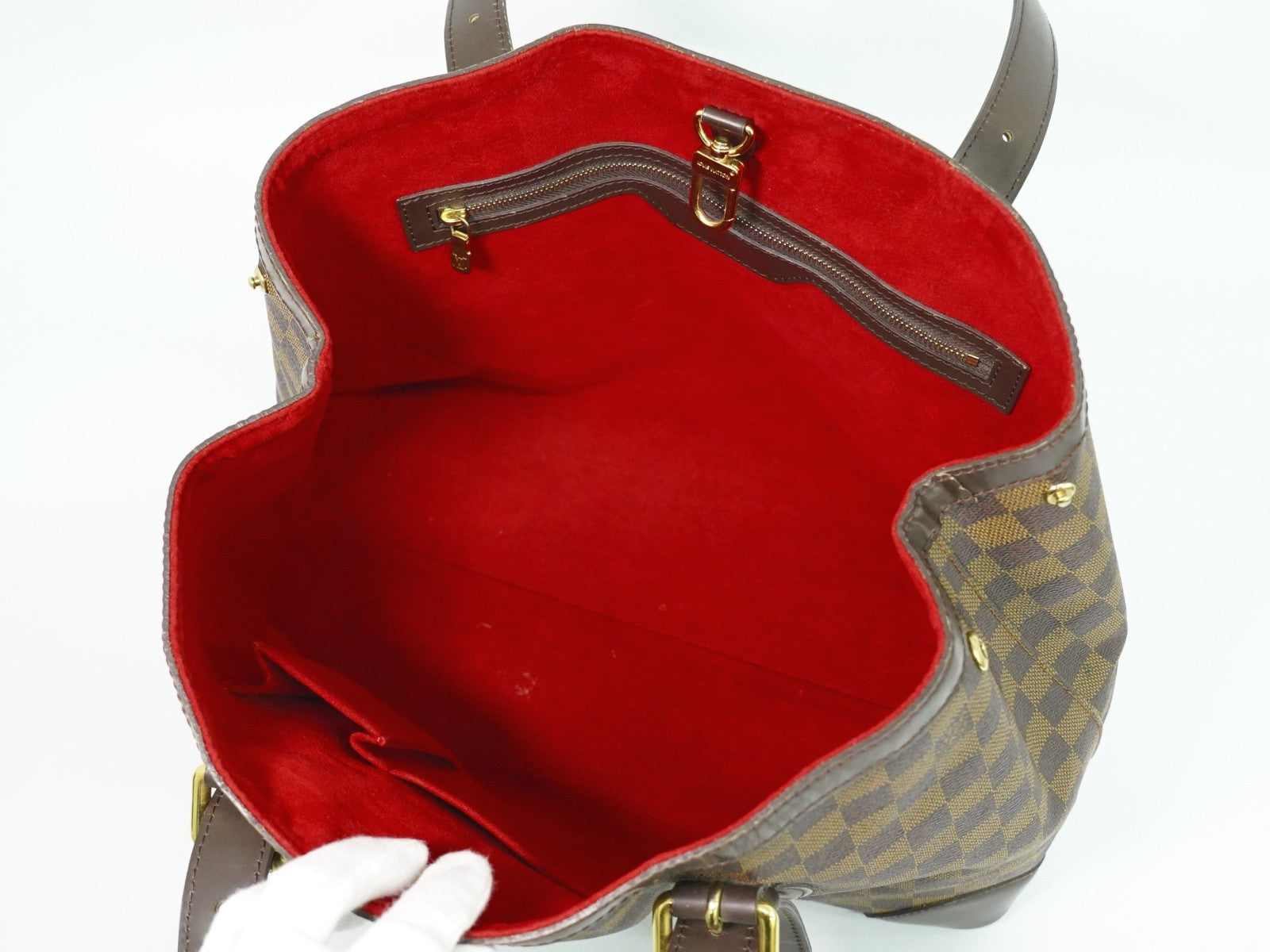 Louis Vuitton Hampstead Handbag Damier Brown Canvas Shoulder Bag Bag (Pre-Owned)