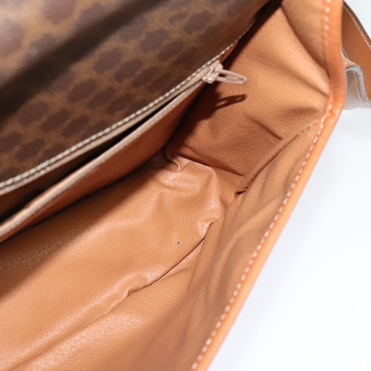 Celine Macadam Shoulder Bag Pvc Leather Brown Canvas Bag (Pre-Owned)