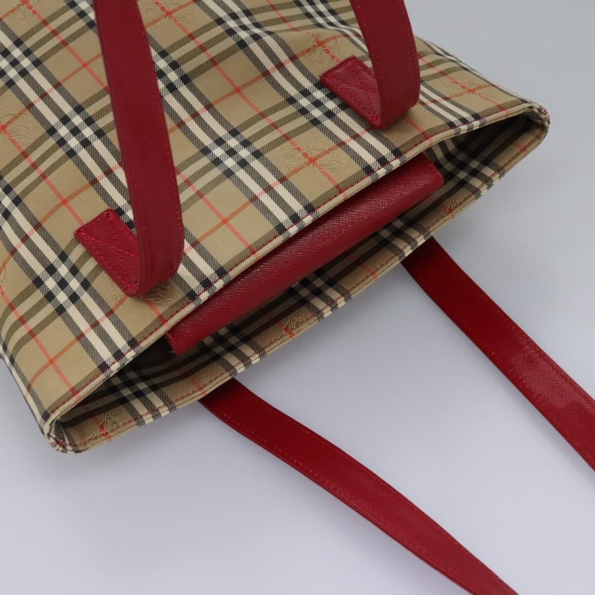Burberry Nova Check Tote Canvas Check Pattern Beige Canvas Tote Bag Bag (Pre-Owned)