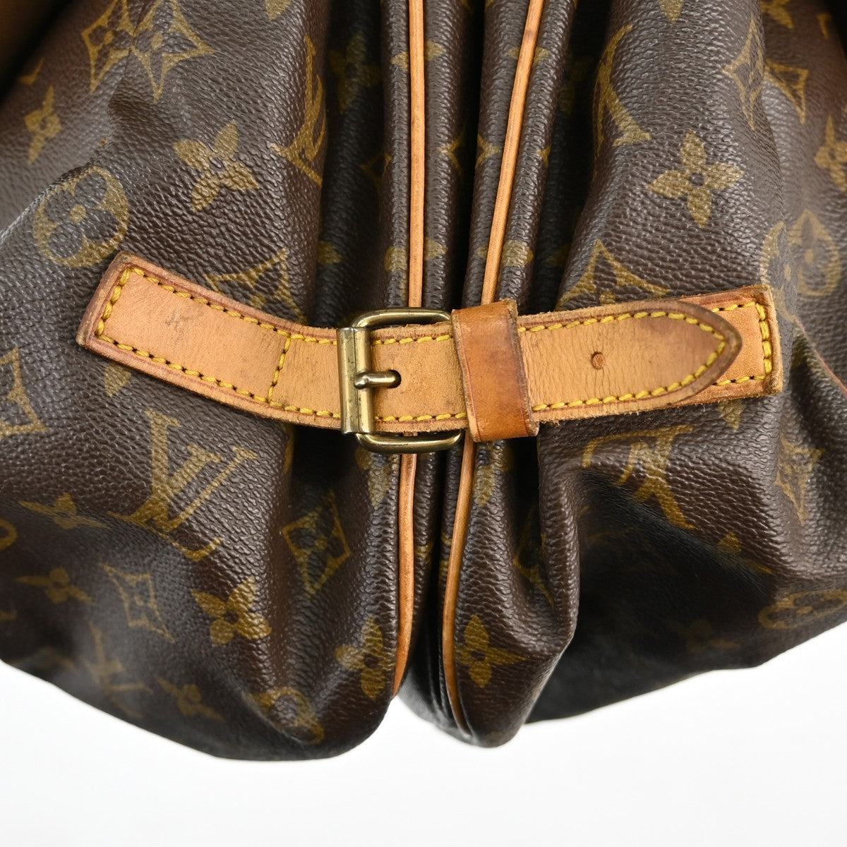 Louis Vuitton Saumur Handbag Monogram Canvas Brown Canvas Shoulder Bag Bag (Pre-Owned)